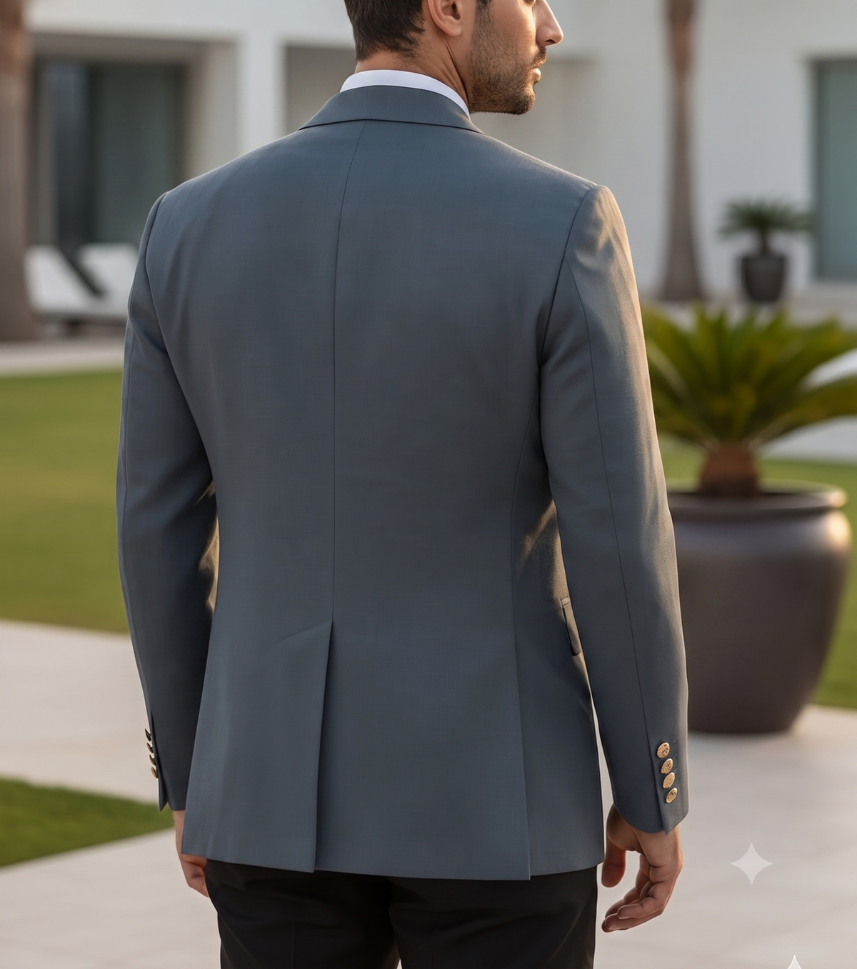 Stone Grey Double Breasted Blazer by Italian Vega®