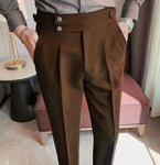 Wood Brown Signature Buttoned Gurkha Pant by Italian Vega®