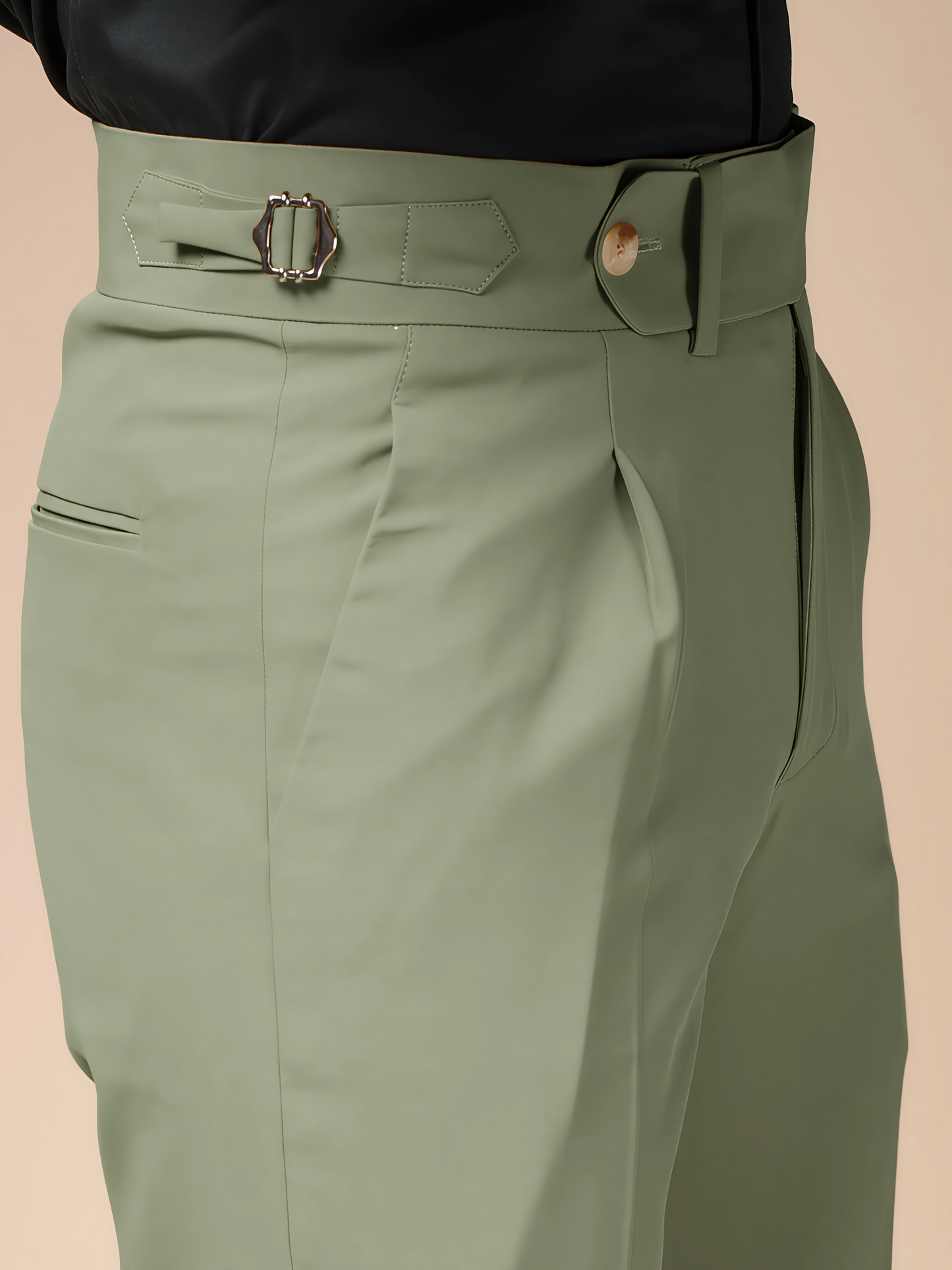 Pebble Italian Elegant Gurkha Trousers by ITALIAN VEGA®