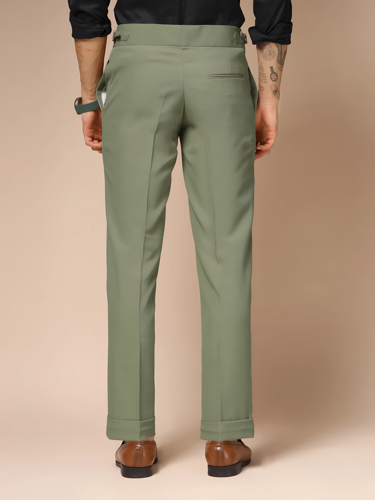 Pebble Italian Elegant Gurkha Trousers by ITALIAN VEGA®