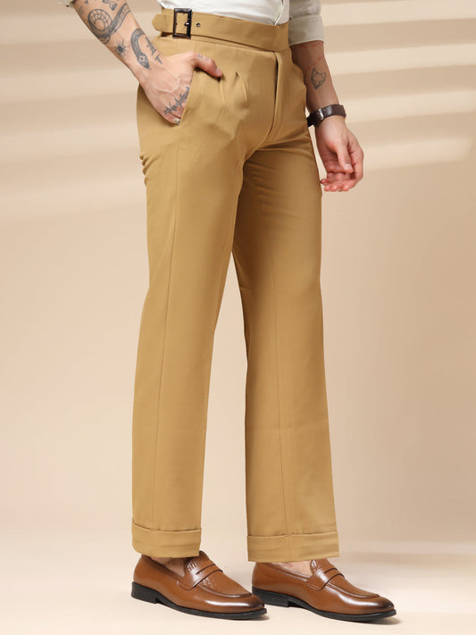 Camel Classic Buckle Gurkha Pants by ITALIAN VEGA®
