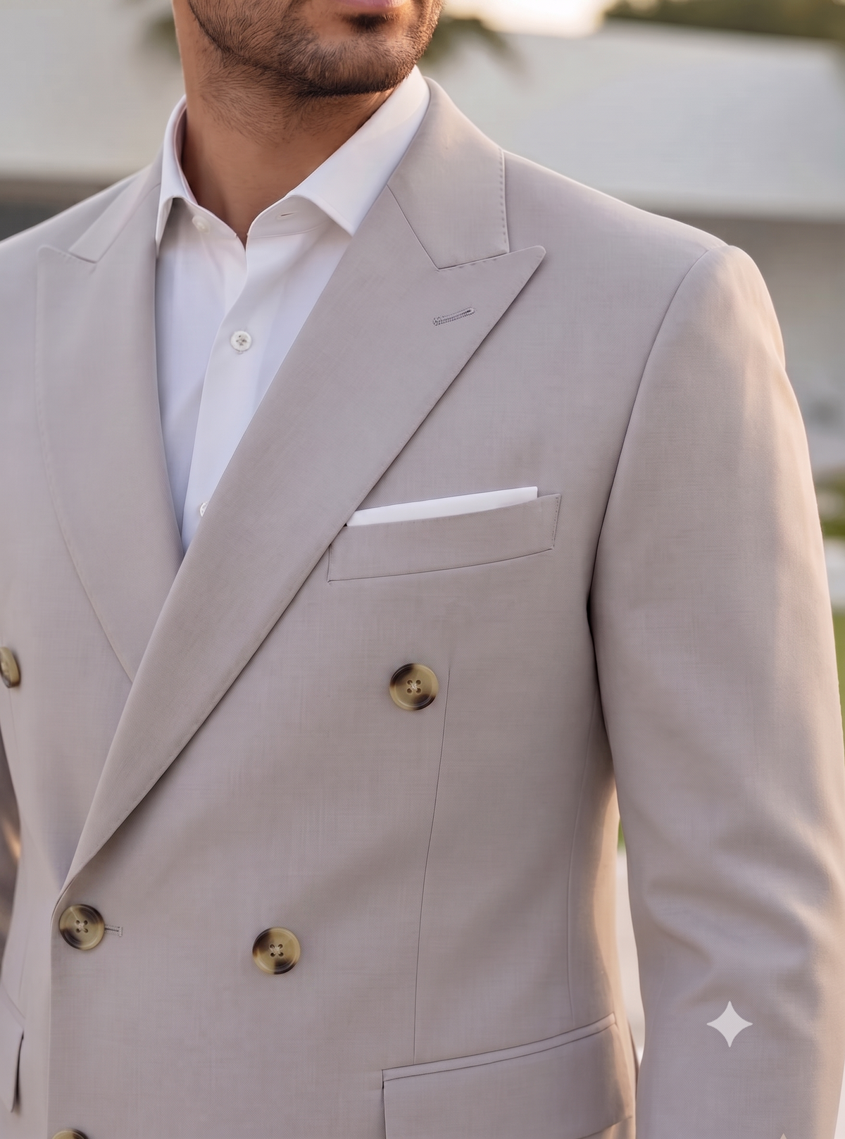 Ash Grey Double Breasted Blazer by Italian Vega®