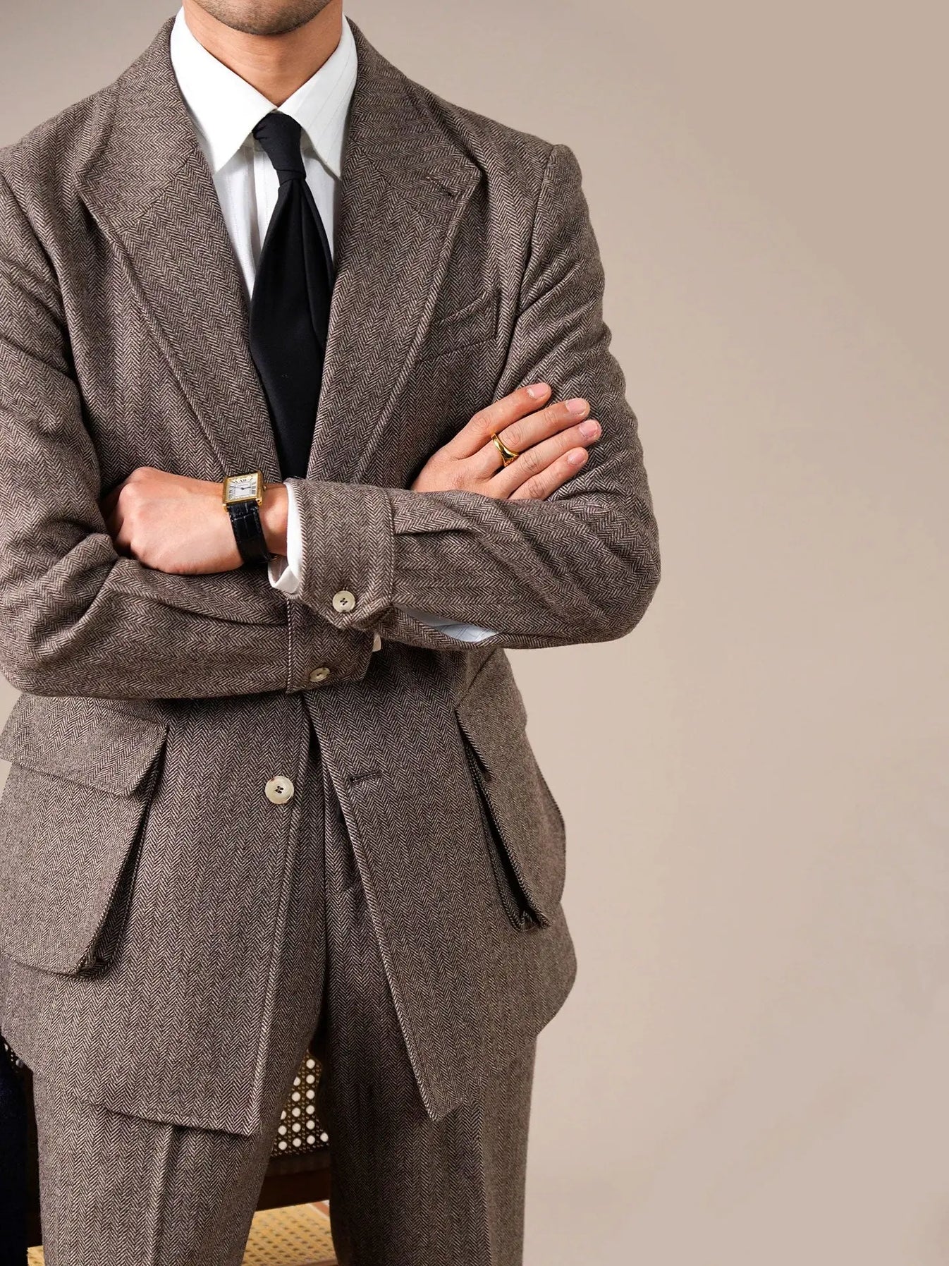Herringbone Spanish Jacket - Slim Fit Jacket by Italian Vega