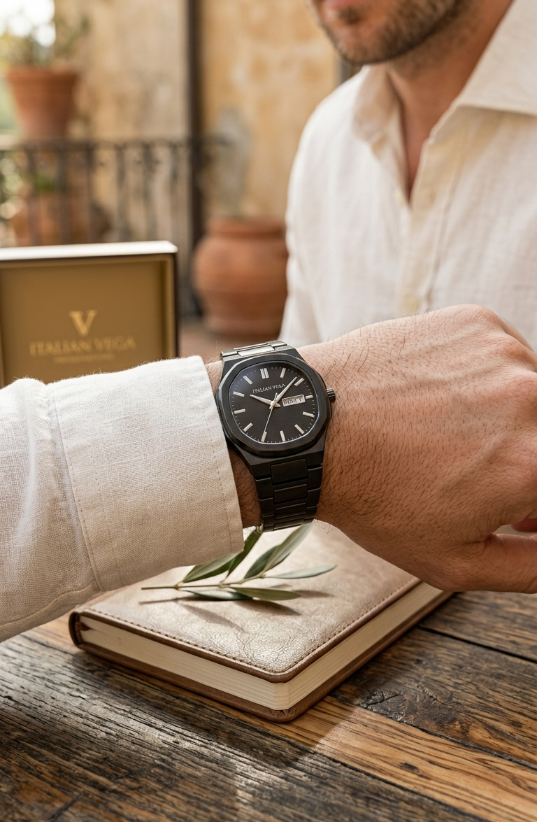 Italian Vega Nero Classico 7 – All Black Premium Stainless Steel Watch