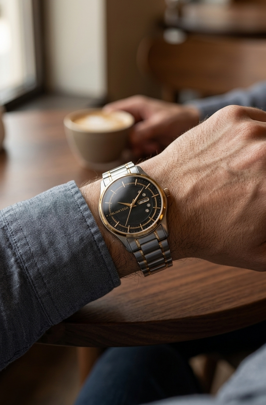 Italian Vega Royale Wave Two-Tone Stainless Steel Watch