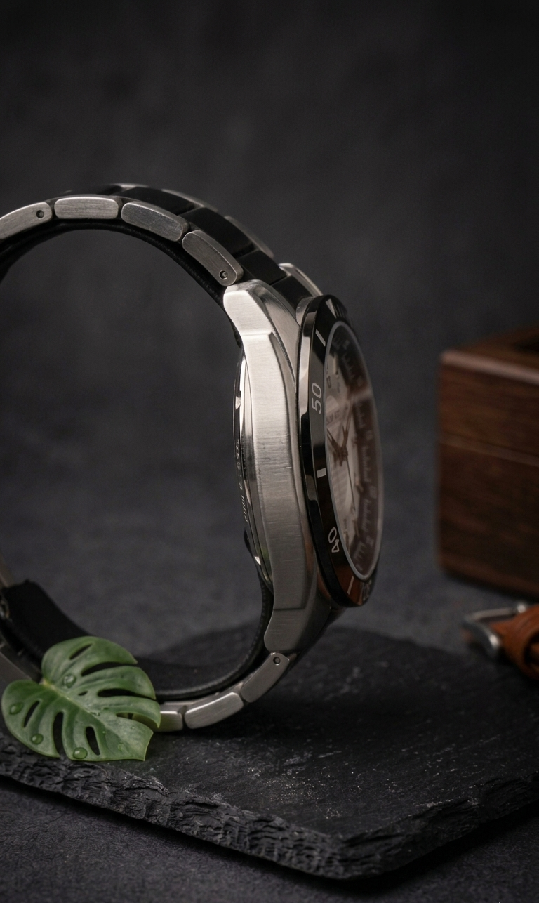 Italian Vega Monarch Day-Date Watch – Gunmetal Black Luxury Timepiece
