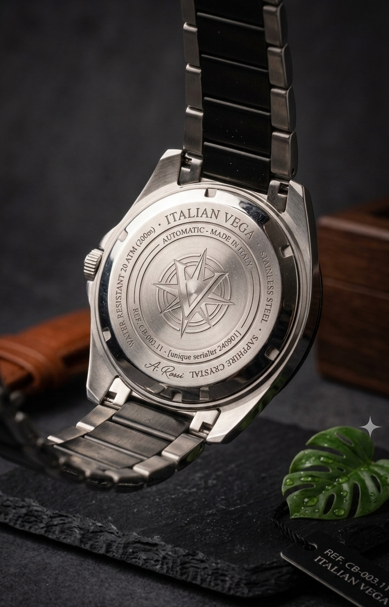 Italian Vega Monarch Day-Date Watch – Gunmetal Black Luxury Timepiece