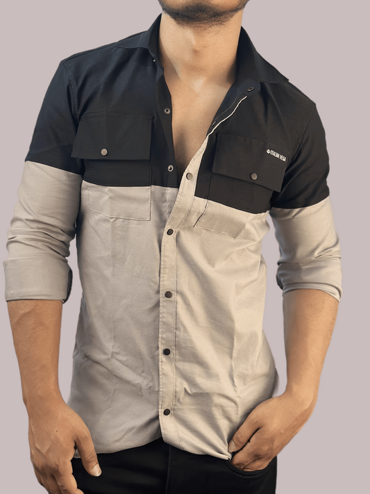 Italian Vega Dual Shade Corduroy Shirt T189