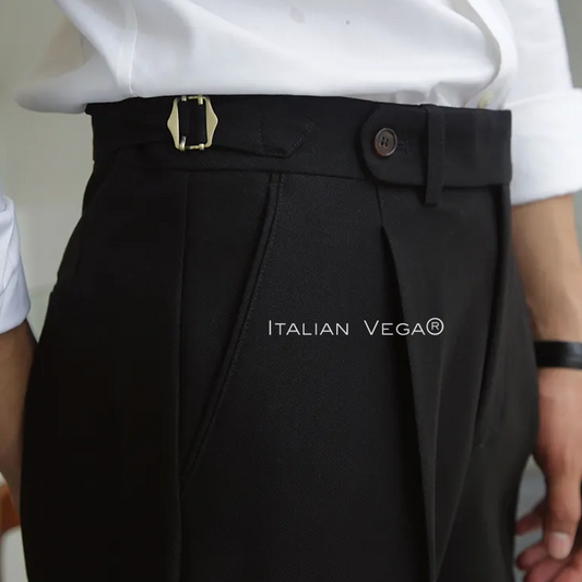 Black Italian Elegant Gurkha Trousers by Italian Vega®