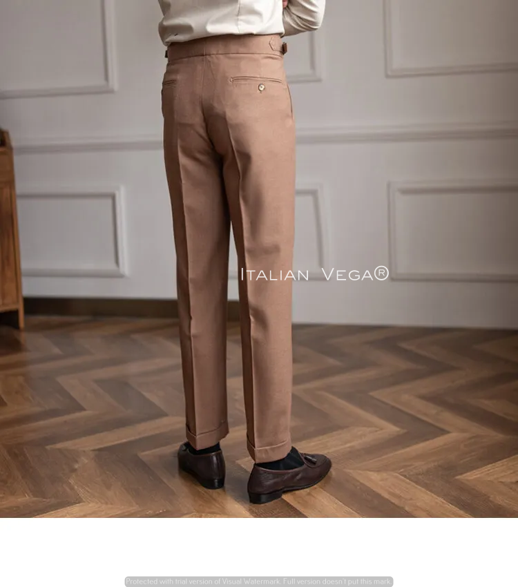 Italian Khakhi Signature Gurkha Pants by Italian Vega®