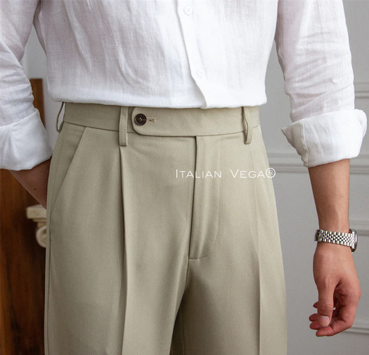 Lime Men Pleated Trouser by Italian Vega®