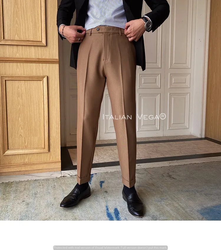 Khakhi Men Formal Pants by Italian Vega®