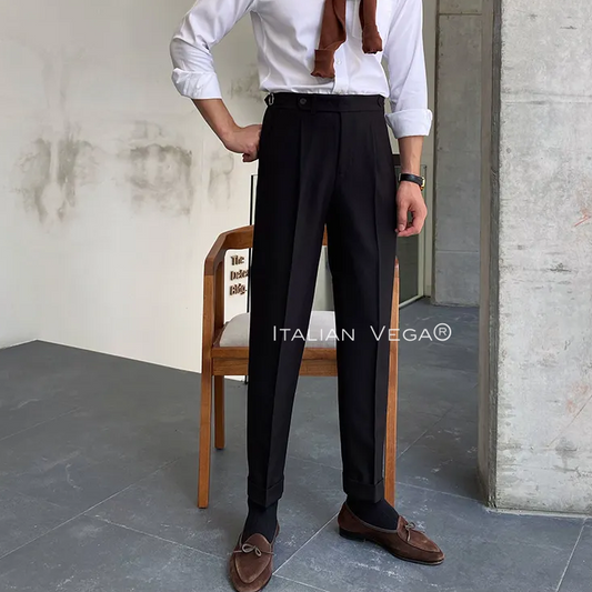 Black Italian Elegant Gurkha Trousers by Italian Vega®