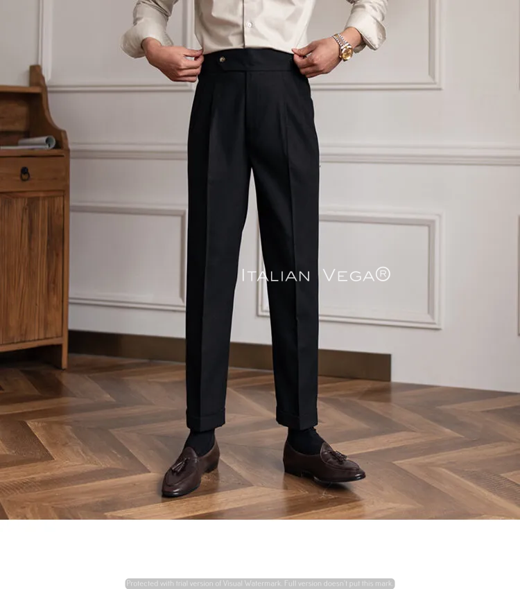 Italian Black Signature Gurkha Pants by Italian Vega®