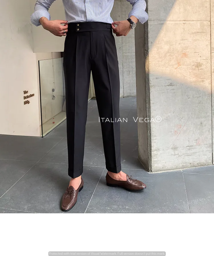 Black Signature Buttoned GURKHA PANTS by ITALIANVEGA™