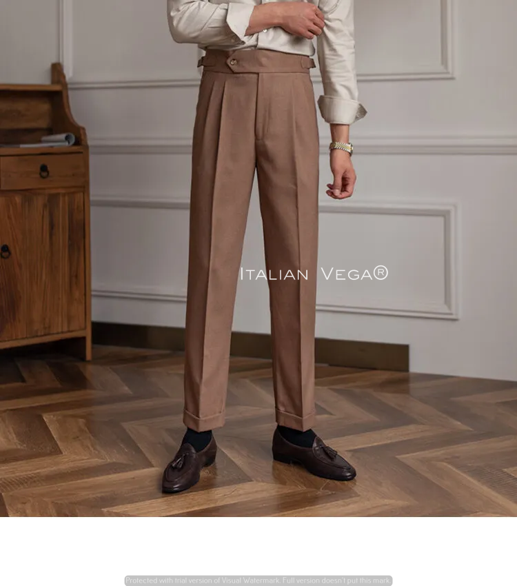 Italian Khakhi Signature Gurkha Pants by Italian Vega®