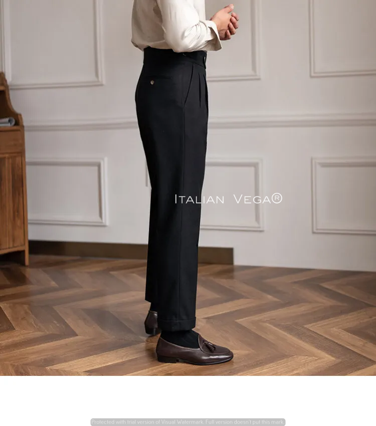 Italian Black Signature Gurkha Pants by Italian Vega®