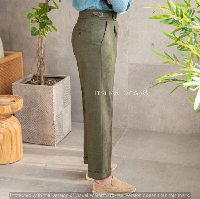 Pebble Italian Elegant Gurkha Trousers by Italian Vega®