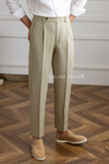Biege Men Pleated Trouser by Italian Vega®