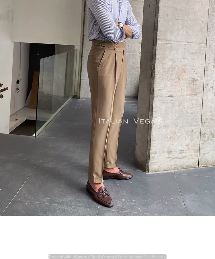 Camel Signature Buttoned Gurkha Pants