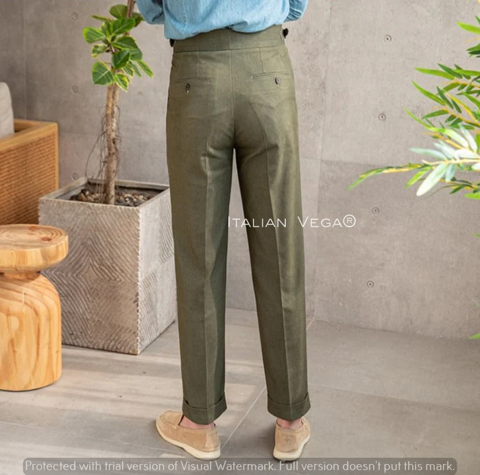 Pebble Italian Elegant Gurkha Trousers by Italian Vega®