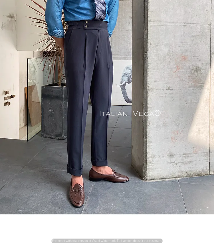 Elephant Grey Signature Buttoned Gurkha Pants