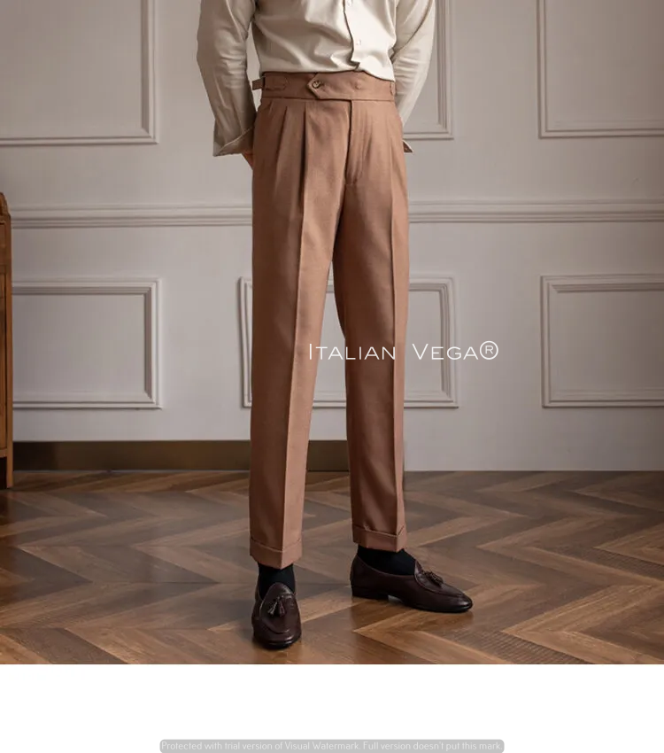 Italian Khakhi Signature Gurkha Pants by Italian Vega®