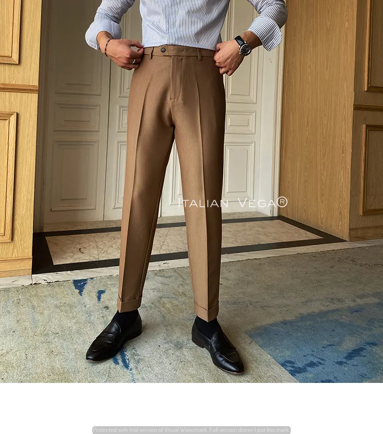 Khakhi Men Formal Pants by Italian Vega®