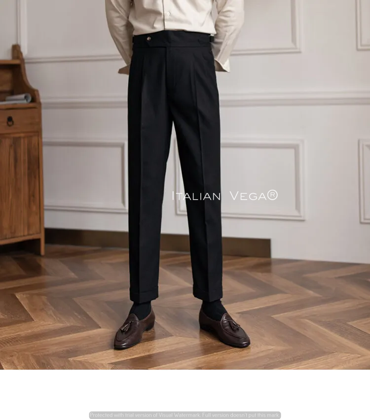 Italian Black Signature Gurkha Pants by Italian Vega®