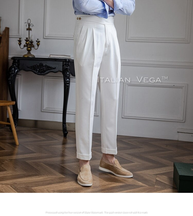 Frost White Classic Buttoned Gurkha Pants by Italian Vega®