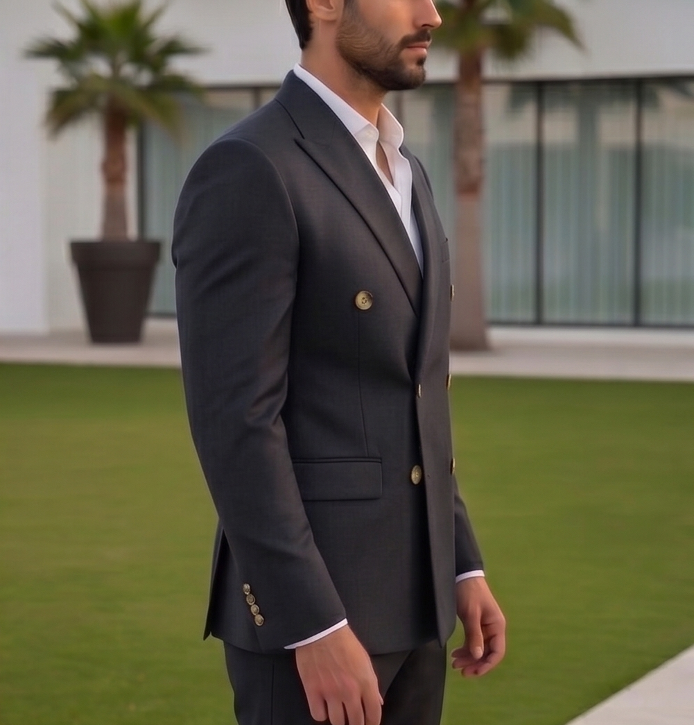 Navy Blue Double Breasted Blazer by Italian Vega®