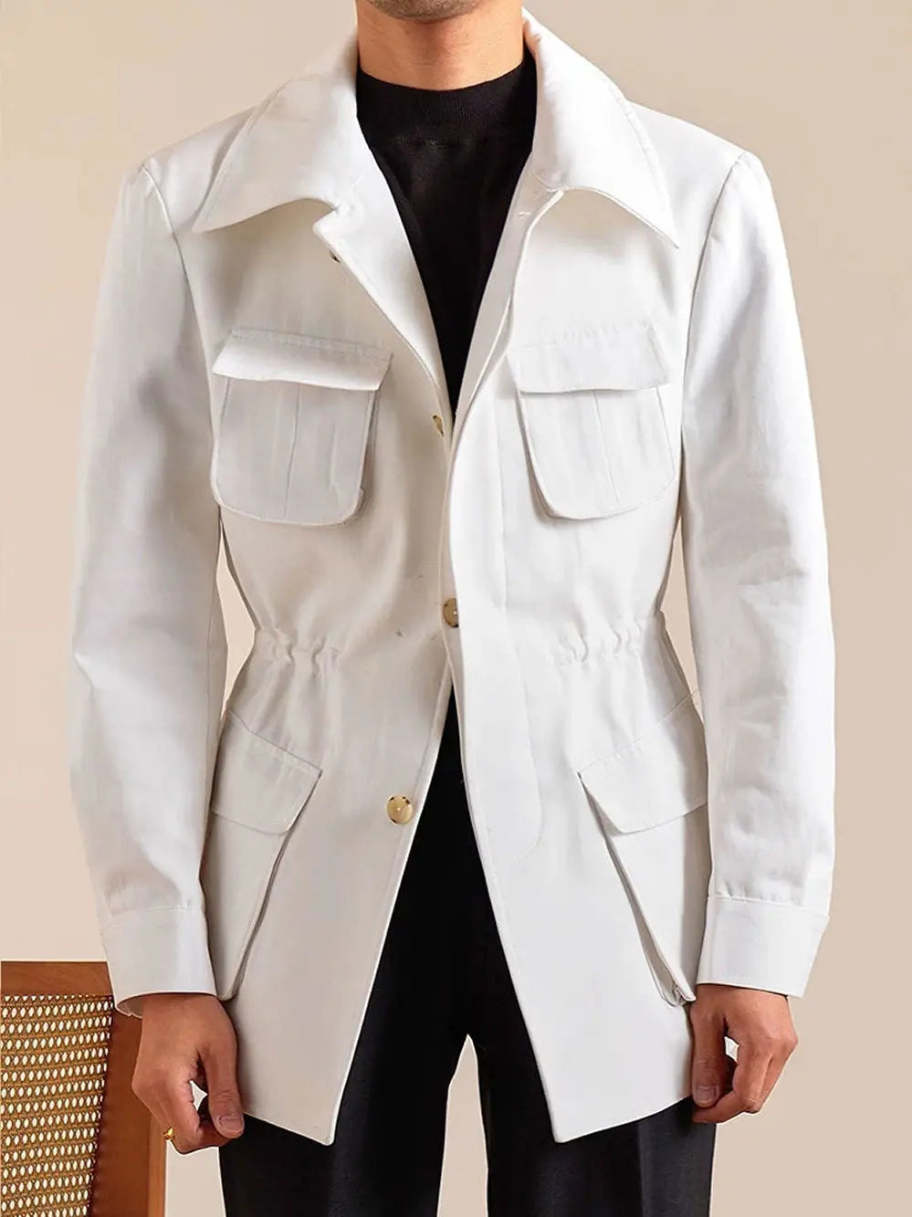 Retro Cotton Safari jacket - Slim Fit Jacket by Italian Vega