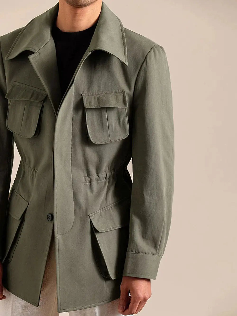 Retro Cotton Safari jacket - Slim Fit Jacket by Italian Vega