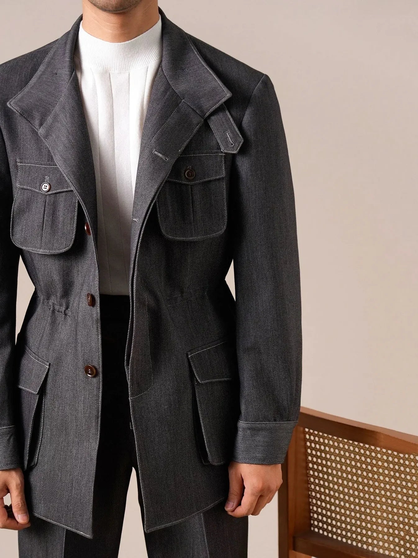 Retro Denim Hunting Jacket - Slim Fit Jacket by Italian Vega