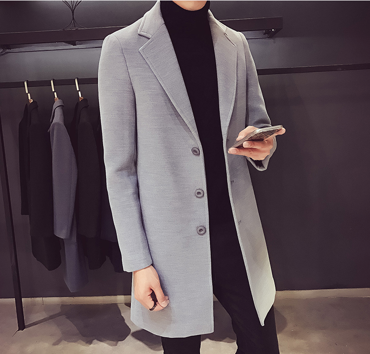 Light Grey Wool and Blends Trench Coat