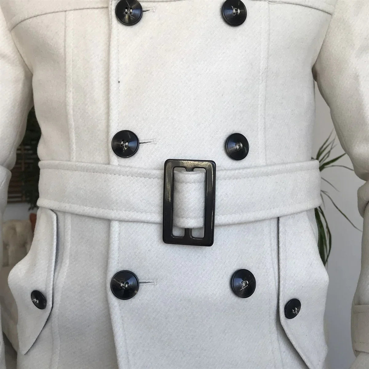 Arctic Biege Double Breasted Coat