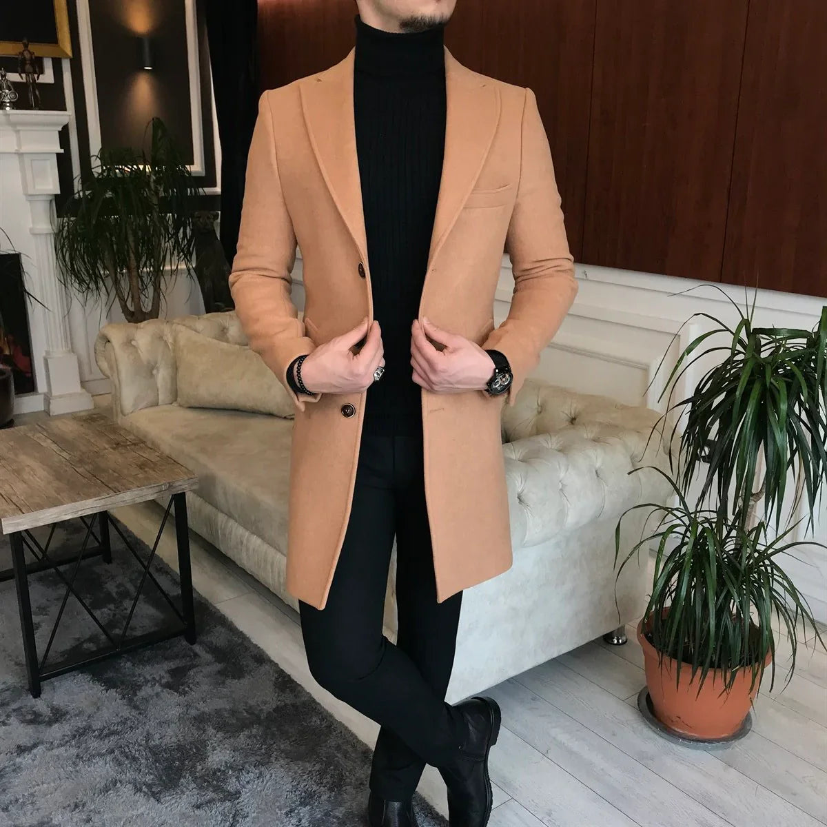 Charleston Camel Wool Blend Over Coat