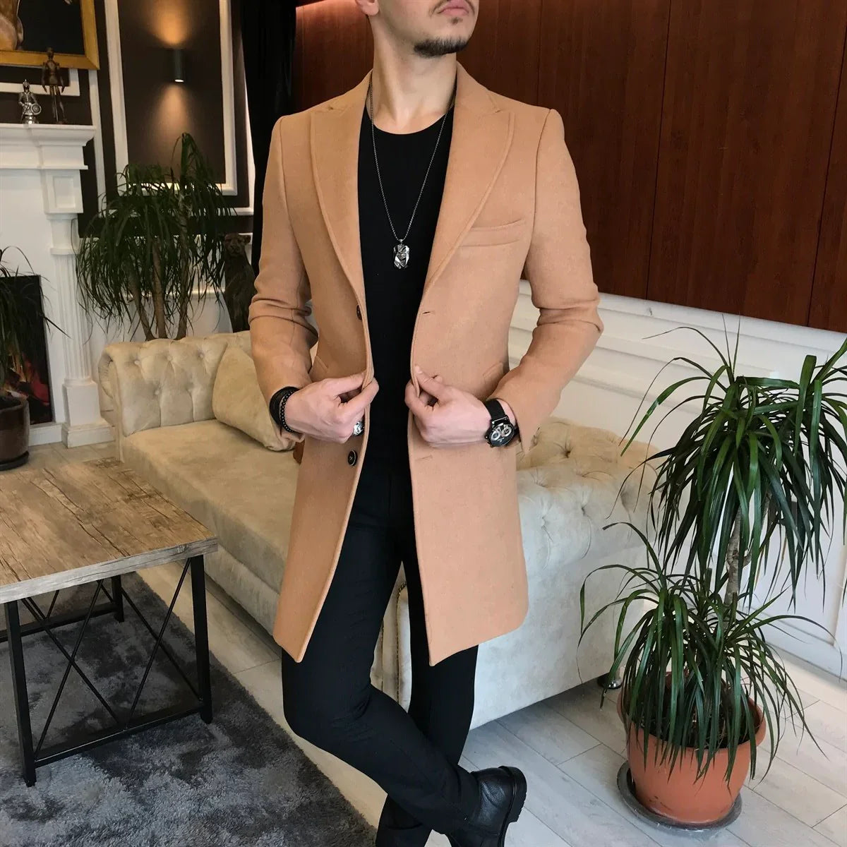 Charleston Camel Wool Blend Over Coat