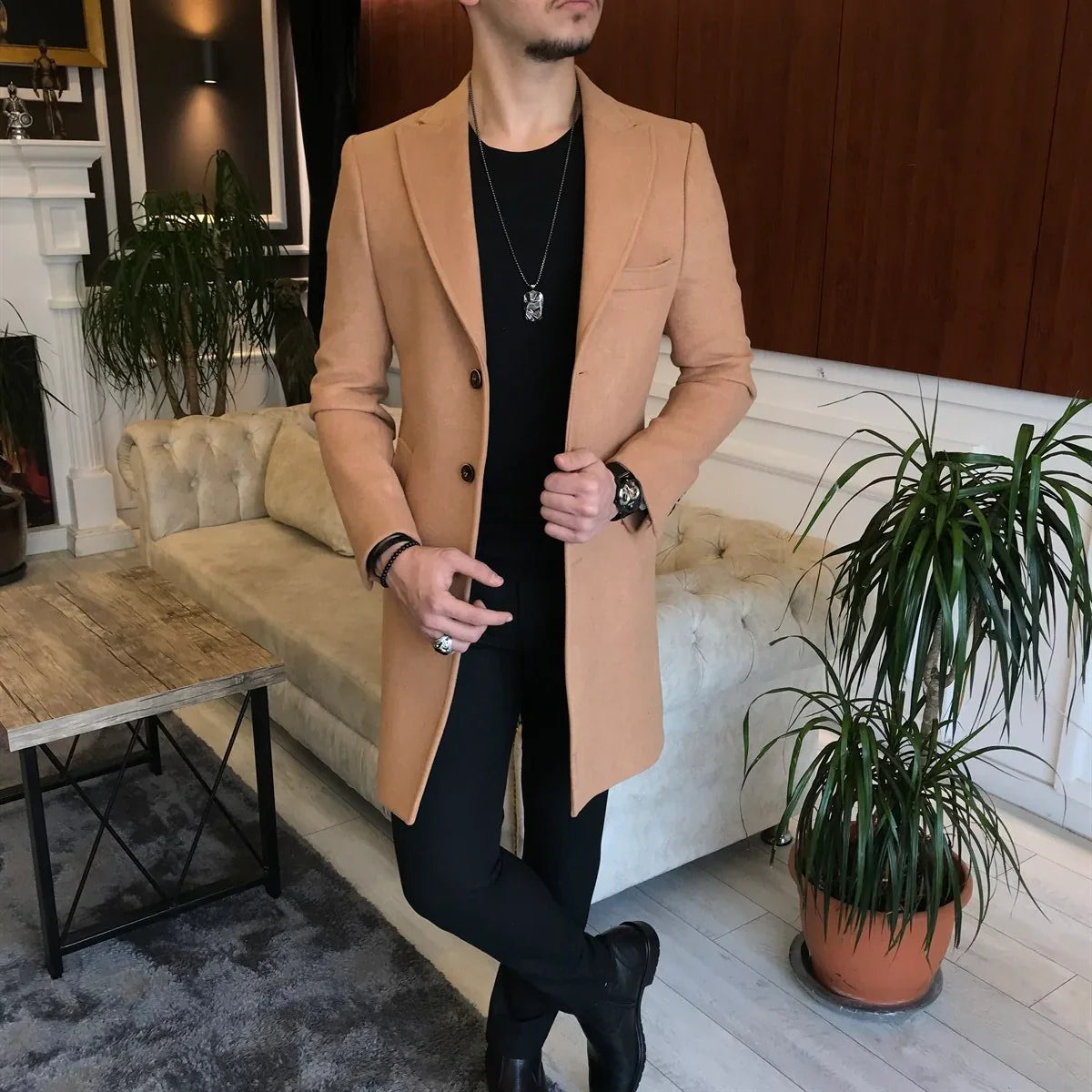 Charleston Camel Wool Blend Over Coat