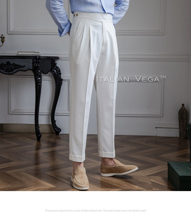 Frost White Classic Buttoned Gurkha Pants by Italian Vega®