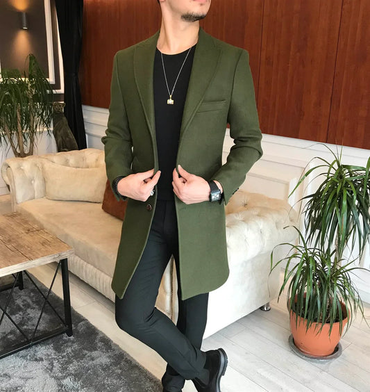 Charleston Dark Green Wool Blend Over Coat