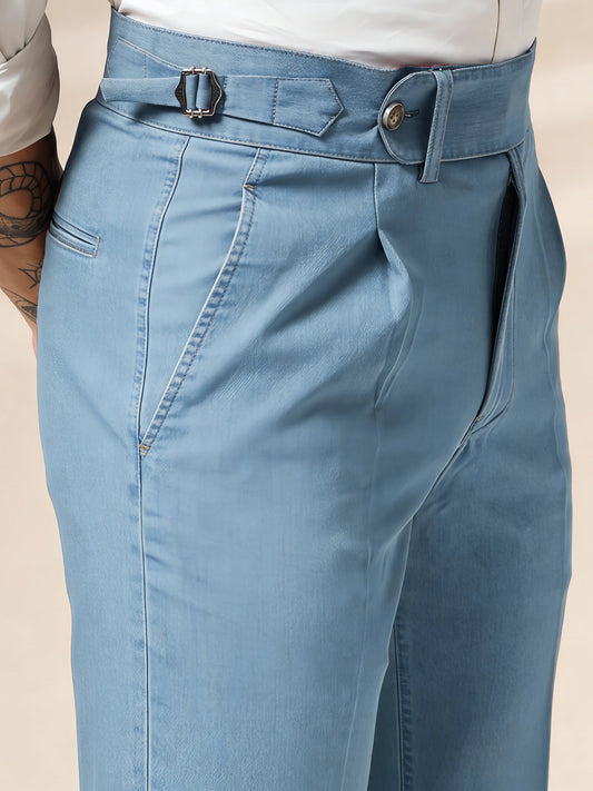 Sky Denim Elegant Gurkha Trouser Pants | Boot Cut Fit by Italian Vega®