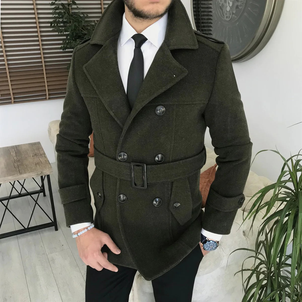 Arctic Dark Green Double Breasted Coat