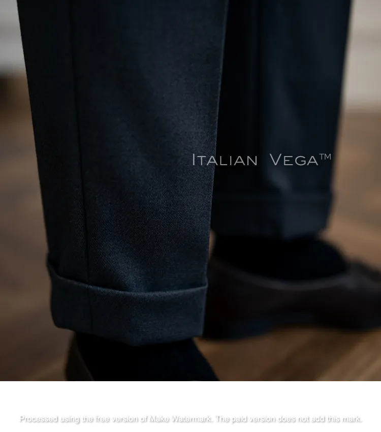 Charcoal Black Classic Buckle Gurkha Pants by Italian Vega®