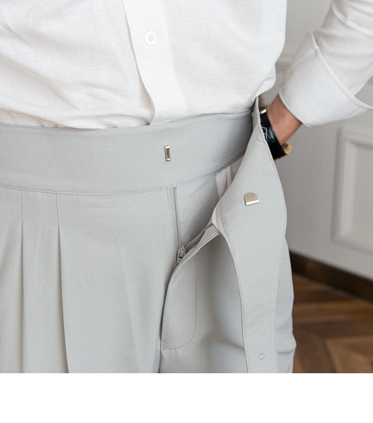 Ash Grey Classic Buckle Gurkha Pants by Italian Vega®