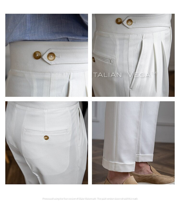 Frost White Classic Buttoned Gurkha Pants by Italian Vega®