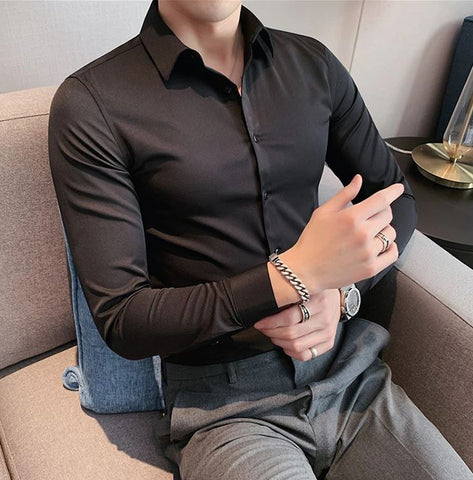 Cotton Silk Premium Black Shirt by Italian Vega ®