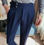 Navy Blue Double Button Gurkha Pant by Italian Vega®