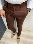 Dark Brown Slim Fit Single Buckle Gurkha Pant by Italian Vega®