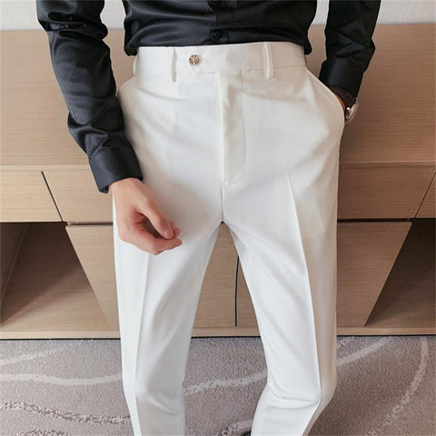 Frost White Italian Fabric Formal Pants